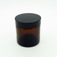 Amber Glass Ointment Jar 60ml Black Lid